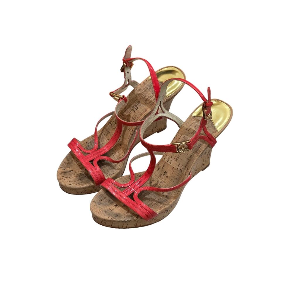 Michael Kors Coral Wedge Strappy Sandals 7.5